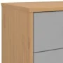 Mesita de noche OLDEN madera maciza de pino gris y marrón de , Mesitas de noche - Ref: Foro24-358583, Precio: 70,58 €, Descue...