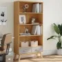 OLDEN 4-tier shelving solid pine wood brown and gray by , Bookcases and shelves - Ref: Foro24-358613, Price: 214,35 €, Discou...