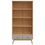 OLDEN 4-tier shelving solid pine wood brown and gray by , Bookcases and shelves - Ref: Foro24-358613, Price: 214,35 €, Discou...