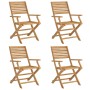 Sillas de jardín plegables 4 uds madera acacia 54,5x61,5x86,5cm