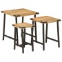 Stapelbare Couchtische 3-teilig aus massivem Mangoholz und Eisen von , Seitentische - Ref: Foro24-372735, Preis: 59,57 €, Rab...