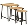 Stackable coffee tables 3 pieces solid mango wood and iron by , Side tables - Ref: Foro24-372735, Price: 59,10 €, Discount: %