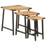 Stapelbare Couchtische 3-teilig aus massivem Mangoholz und Eisen von , Seitentische - Ref: Foro24-372735, Preis: 59,57 €, Rab...