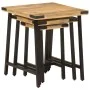 Stackable coffee tables 3 pieces solid mango wood and iron by , Side tables - Ref: Foro24-372735, Price: 59,10 €, Discount: %