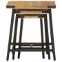 Stapelbare Couchtische 3-teilig aus massivem Mangoholz und Eisen von , Seitentische - Ref: Foro24-372735, Preis: 59,57 €, Rab...