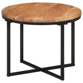 Mesa de centro de madera maciza de acacia y hierro 45x45x35 cm