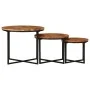 Stackable coffee tables 3 pieces solid acacia wood and iron by , Coffee table - Ref: Foro24-372742, Price: 116,21 €, Discount: %