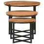 Stapelbare Couchtische 3-teilig aus massivem Akazienholz und Eisen von , Couchtisch - Ref: Foro24-372742, Preis: 116,16 €, Ra...