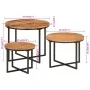 Stackable coffee tables 3 pieces solid acacia wood and iron by , Coffee table - Ref: Foro24-372742, Price: 116,21 €, Discount: %
