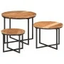 Stackable coffee tables 3 pieces solid acacia wood and iron by , Coffee table - Ref: Foro24-372742, Price: 116,21 €, Discount: %