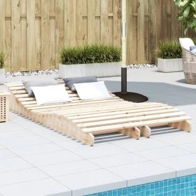 Sonnenliegen aus massivem Kiefernholz, 2 Einheiten, 205 x 60 x 31,5 cm von , Liegen - Ref: Foro24-832573, Preis: 157,89 €, Ra...
