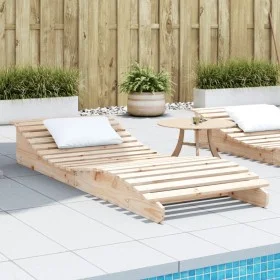 Solid pine wood lounger 205x80x31.5 cm by , Loungers - Ref: Foro24-832584, Price: 121,48 €, Discount: %
