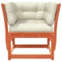 Garden sofa armrest cushions solid pine wood brown wax by , Outdoor sofas - Ref: Foro24-844696, Price: 134,82 €, Discount: %