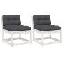 Garden sofas with cushions 2 pcs solid white pine wood by , Outdoor sofas - Ref: Foro24-844705, Price: 151,52 €, Discount: %