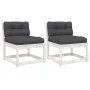 Garden sofas with cushions 2 pcs solid white pine wood by , Outdoor sofas - Ref: Foro24-844705, Price: 150,17 €, Discount: %