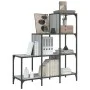 Estantería madera ingeniería y metal gris Sonoma 92x30x102 cm de , Librerías y estanterías - Ref: Foro24-845439, Precio: 65,0...