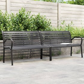 Double steel and WPC garden bench 231 cm by , garden benches - Ref: Foro24-366538, Price: 318,34 €, Discount: %