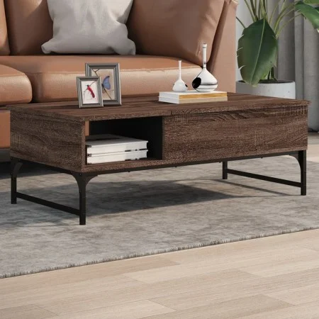 Mesa de centro madera ingeniería metal marrón 100x50x35 cm de , Mesas de centro - Ref: Foro24-845395, Precio: 68,06 €, Descue...