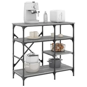 Küchenregal, Holztechnik, graues Metall, 90 x 40 x 84 cm von , Behälter für Küchenutensilien - Ref: Foro24-845424, Preis: 78,...