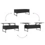 Engineered wood and black metal coffee table 100x50x40 cm by , Coffee table - Ref: Foro24-845376, Price: 77,45 €, Discount: %