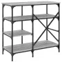 Küchenregal, Holztechnik, graues Metall, 90 x 40 x 84 cm von , Behälter für Küchenutensilien - Ref: Foro24-845424, Preis: 78,...