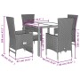 5-teiliges Garten-Essset mit beigen Kissen aus synthetischem Rattan von , Gartensets - Ref: Foro24-3277570, Preis: 490,10 €, ...