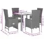 5-teiliges Garten-Essset mit beigen Kissen aus synthetischem Rattan von , Gartensets - Ref: Foro24-3277570, Preis: 482,32 €, ...
