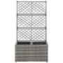 Spalier und Blumenbeet 2 Töpfe graues synthetisches Rattan 58x30x107 cm von vidaXL, Töpfe und Pflanzgefäße - Ref: Foro24-4693...