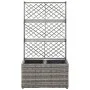 Trellis and flowerbed 2 pots gray synthetic rattan 58x30x107 cm by vidaXL, Pots and planters - Ref: Foro24-46934, Price: 94,8...