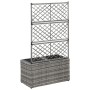 Spalier und Blumenbeet 2 Töpfe graues synthetisches Rattan 58x30x107 cm von vidaXL, Töpfe und Pflanzgefäße - Ref: Foro24-4693...