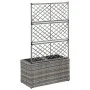 Trellis and flowerbed 2 pots gray synthetic rattan 58x30x107 cm by vidaXL, Pots and planters - Ref: Foro24-46934, Price: 94,8...