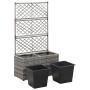 Spalier und Blumenbeet 2 Töpfe graues synthetisches Rattan 58x30x107 cm von vidaXL, Töpfe und Pflanzgefäße - Ref: Foro24-4693...