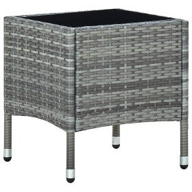 Gray synthetic rattan garden table 40x40x45 cm by vidaXL, Garden tables - Ref: Foro24-45902, Price: 56,02 €, Discount: %