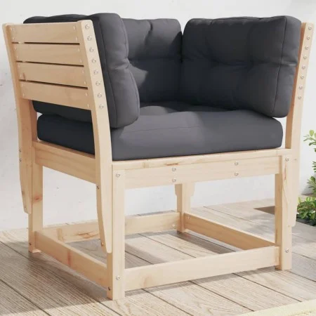 Garden sofa with armrests and cushions in solid pine wood by , Outdoor sofas - Ref: Foro24-844694, Price: 91,79 €, Discount: %