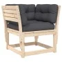 Garden sofa with armrests and cushions in solid pine wood by , Outdoor sofas - Ref: Foro24-844694, Price: 91,79 €, Discount: %