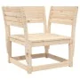 Garden sofa with armrests and cushions in solid pine wood by , Outdoor sofas - Ref: Foro24-844694, Price: 91,79 €, Discount: %