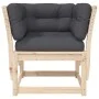 Garden sofa with armrests and cushions in solid pine wood by , Outdoor sofas - Ref: Foro24-844694, Price: 91,79 €, Discount: %