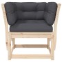 Gartensofa mit Armlehnen und Kissen aus massivem Kiefernholz von , Outdoor-Sofas - Ref: Foro24-844694, Preis: 92,63 €, Rabatt: %