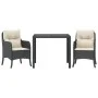 Set comedor de jardín 3 pzas con cojines ratán sintético negro de , Conjuntos de jardín - Ref: Foro24-3211842, Precio: 283,21...