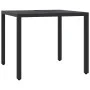 3-teilige Garten-Essgruppe mit schwarzen Kissen aus synthetischem Rattan von , Gartensets - Ref: Foro24-3211842, Preis: 283,2...