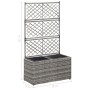 Trellis and flowerbed 2 pots gray synthetic rattan 58x30x107 cm by vidaXL, Pots and planters - Ref: Foro24-46934, Price: 96,5...