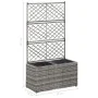 Trellis and flowerbed 2 pots gray synthetic rattan 58x30x107 cm by vidaXL, Pots and planters - Ref: Foro24-46934, Price: 94,8...