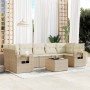 Garden sofa set with beige cushions 8 pcs PE rattan by , Garden sets - Ref: Foro24-3219937, Price: 541,10 €, Discount: %
