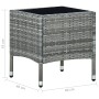 Mesa de jardín ratán sintético gris 40x40x45 cm de vidaXL, Mesas de jardín - Ref: Foro24-45902, Precio: 56,02 €, Descuento: %