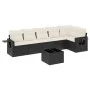 Set de comedor de jardín 7 pzas y cojines ratán sintético negro de , Conjuntos de jardín - Ref: Foro24-3220195, Precio: 426,0...