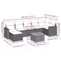 8-piece garden sofa set and black synthetic rattan cushions by , Modular outdoor sofas - Ref: Foro24-3224228, Price: 491,94 €...