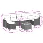8-teiliges Gartensofa-Set und schwarze synthetische Rattankissen von , Modulare Sofas für den Außenbereich - Ref: Foro24-3224...