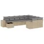 Garden sofa set with beige cushions 10 pieces synthetic rattan by , Garden sets - Ref: Foro24-3223058, Price: 622,68 €, Disco...