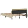 Bed frame with cream fabric headboard 140x190 cm by , Beds and slatted bases - Ref: Foro24-373170, Price: 176,99 €, Discount: %
