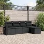 Set de muebles de jardín 5 pzas y cojines ratán sintético negro de , Conjuntos de jardín - Ref: Foro24-3220084, Precio: 317,3...